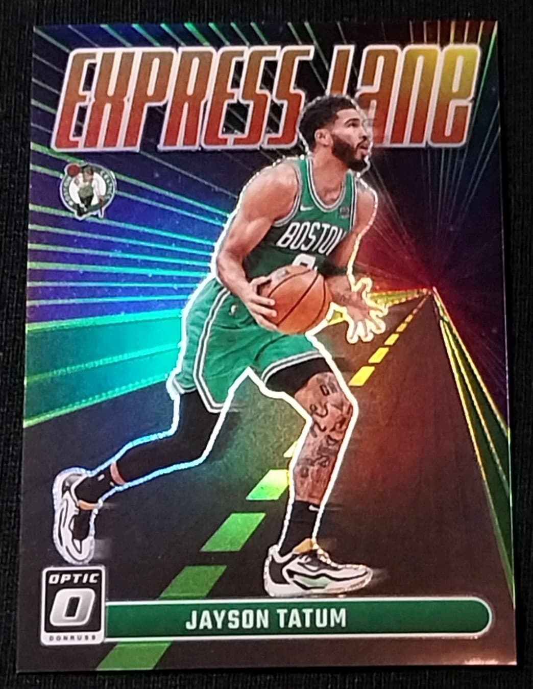 Jayson Tatum Express 2023 Donruss Optic 2023 Donruss Optic purple example 2