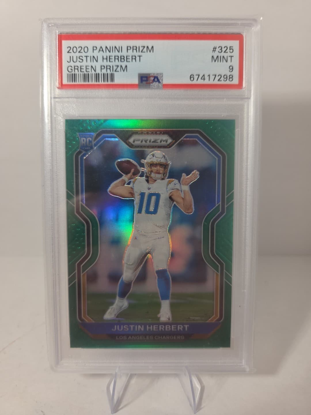 Justin Herbert Green 2020 Panini Prizm 2020 Panini Prizm example 2