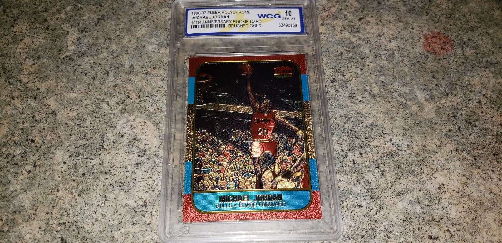 MICHAEL JORDAN BRUSHED GOLD 10 1986 Fleer 1986 Fleer gold-refractor
