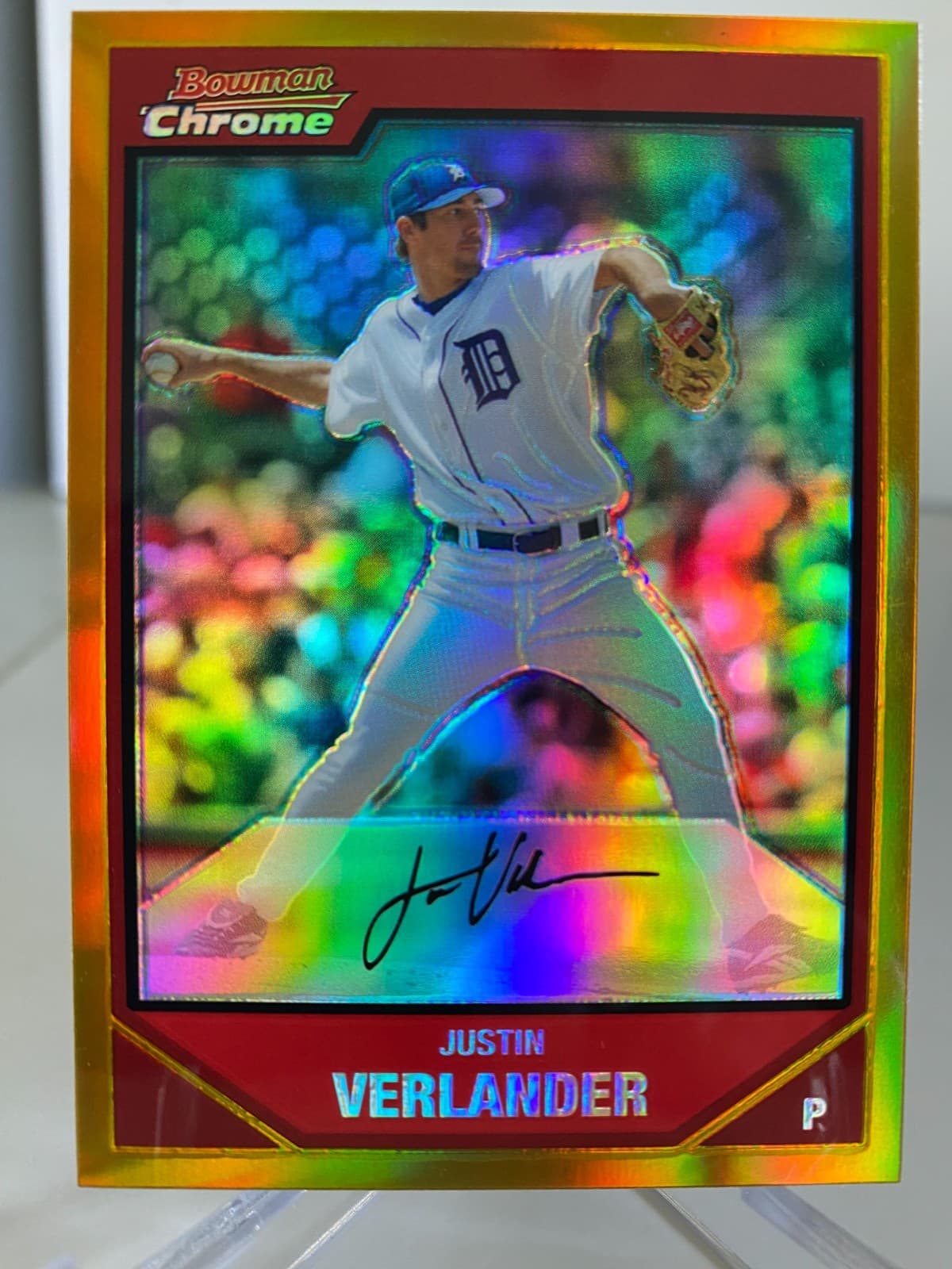 Justin Verlander 2007 Bowman Chrome 2007 Bowman Chrome gold-refractor