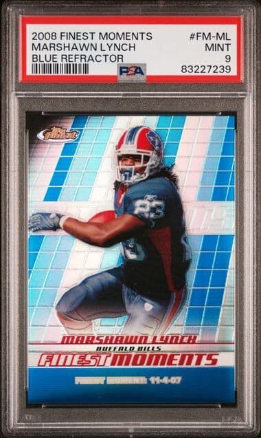 Marshawn Lynch Blue 2008 Topps Finest 2008 Topps Finest blue-refractor