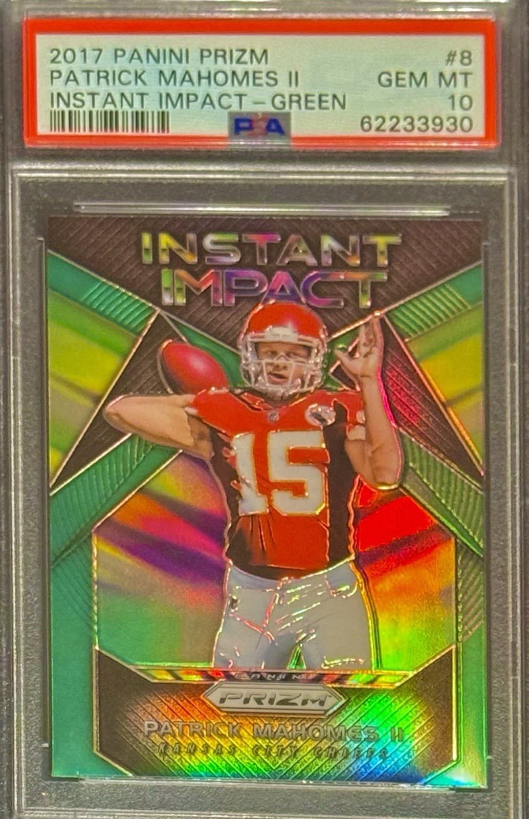 Patrick Mahomes Green 2017 Panini Prizm