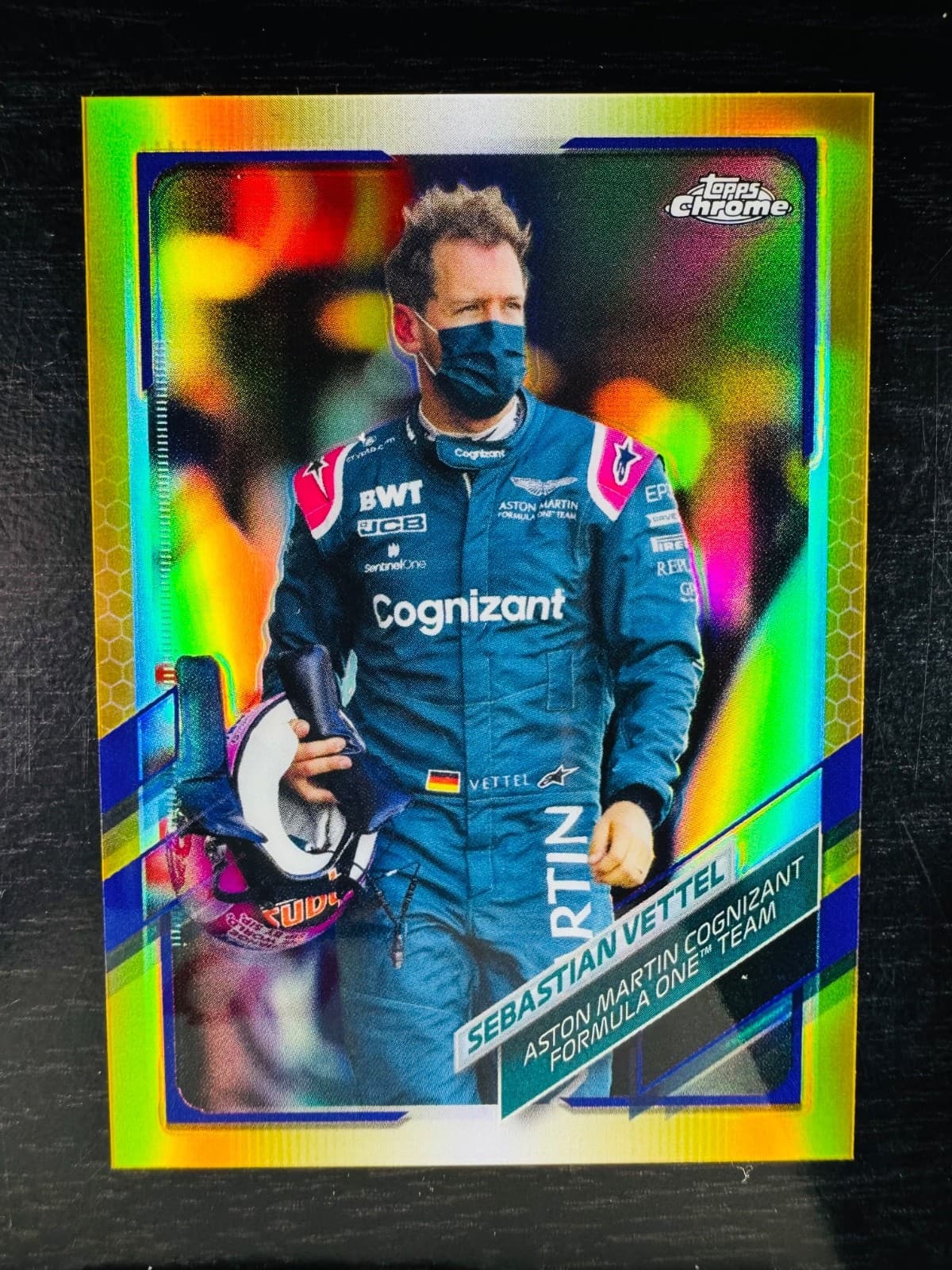 Sebastian Vettel Gold 2021 Topps Chrome 2021 Topps Chrome gold-purple-refractor