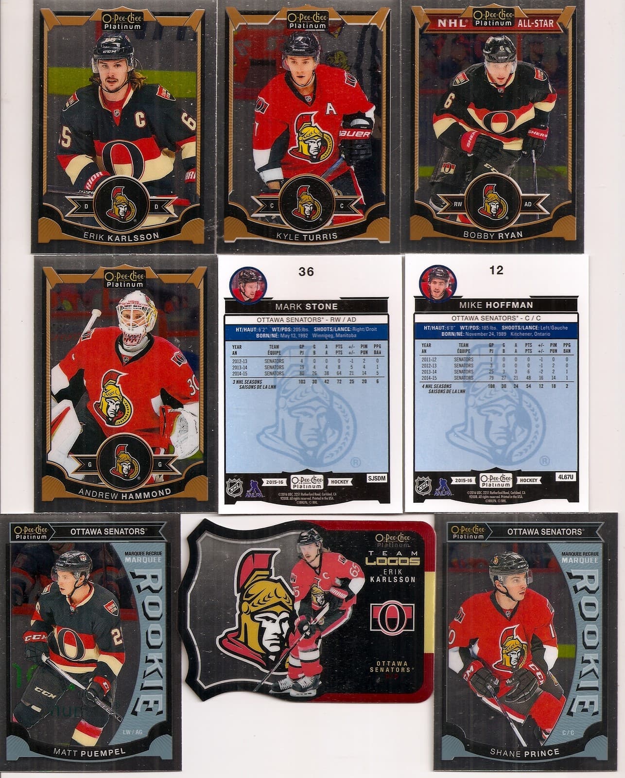 Platinum Ottawa Senators 2015 O-Pee-Chee 2015 O-Pee-Chee