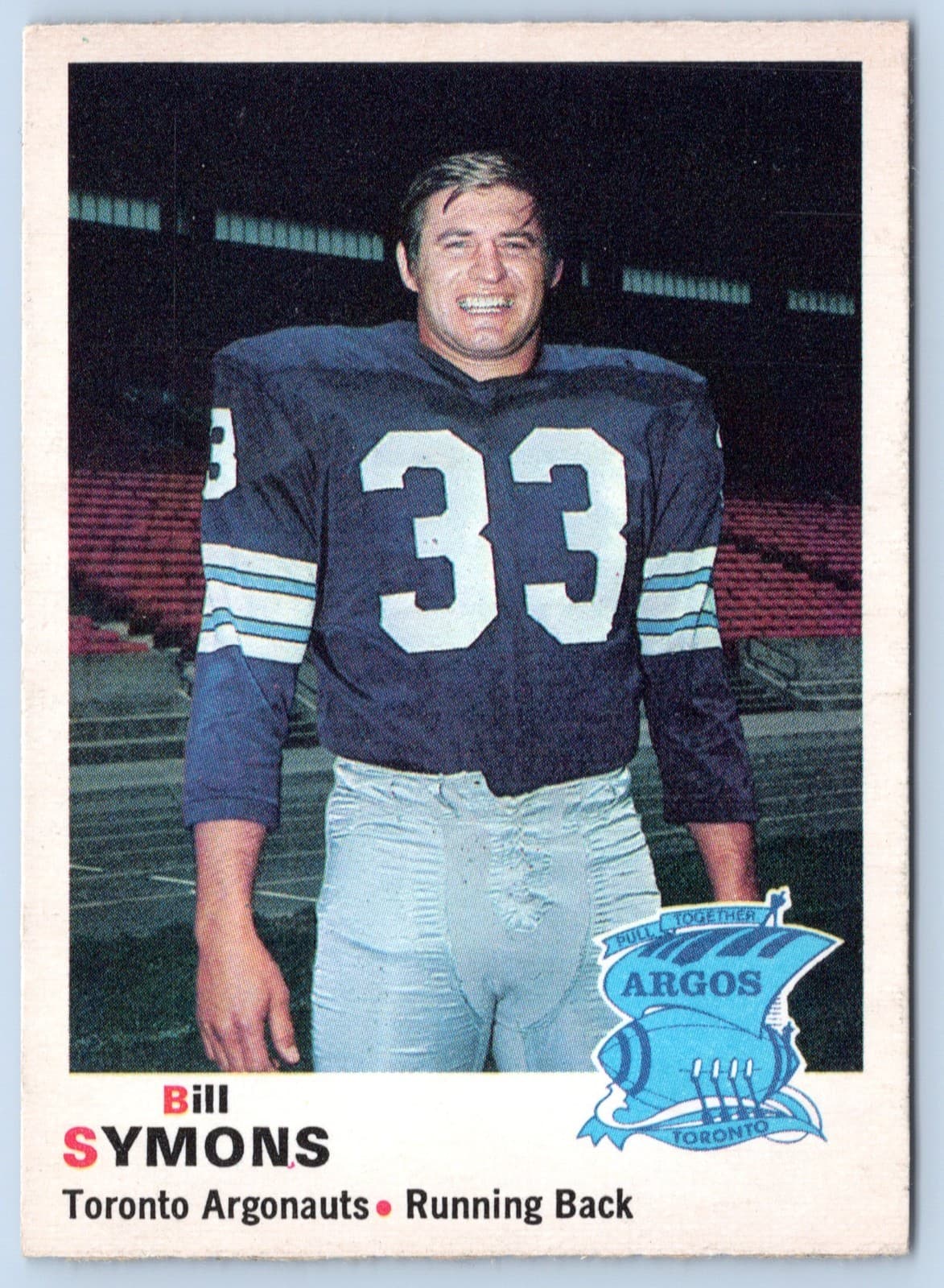 BILL SYMONS CFL FOOTBALL NRMIN 1970 O-Pee-Chee