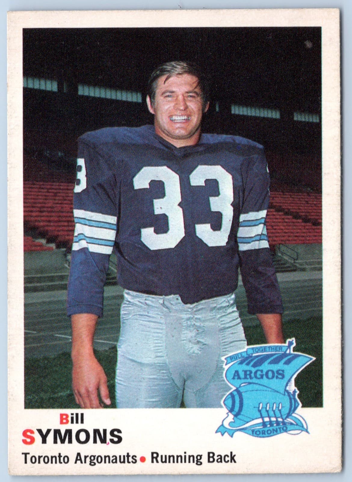 BILL SYMONS CFL FOOTBALL EX 87 1970 O-Pee-Chee