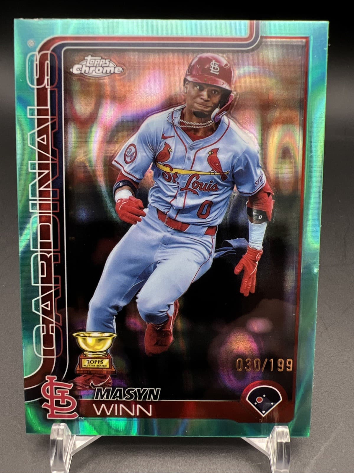 Masyn Winn St 2025 Topps Chrome 2025 Topps Chrome aqua-refractor