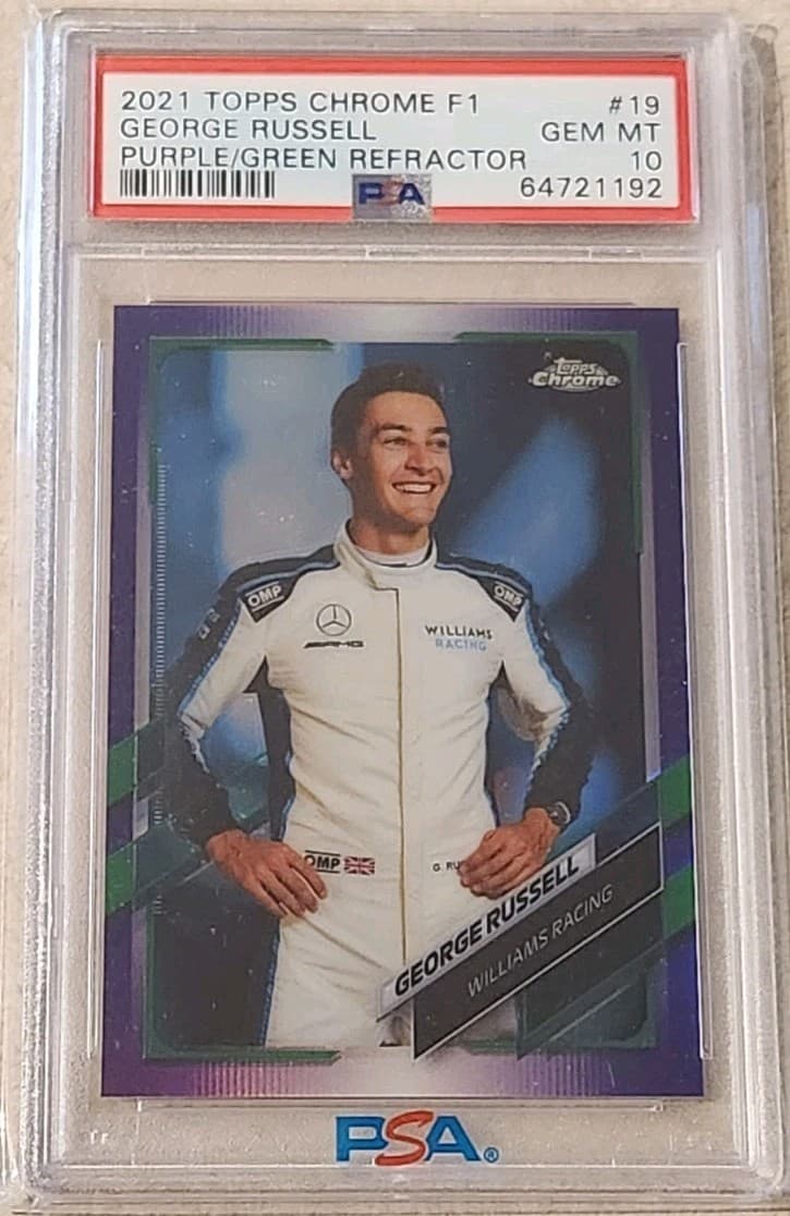 George Russell Purple 2021 Topps Chrome 2021 Topps Chrome green-purple