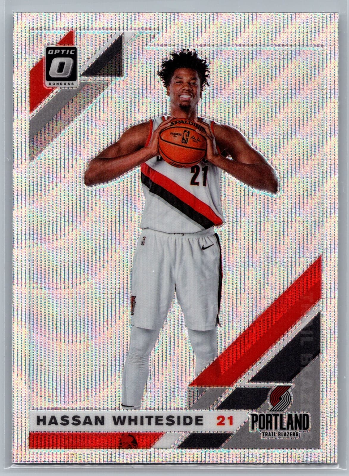 Hassan Whiteside Silver 2019 Donruss Optic 2019 Donruss Optic silver-wave