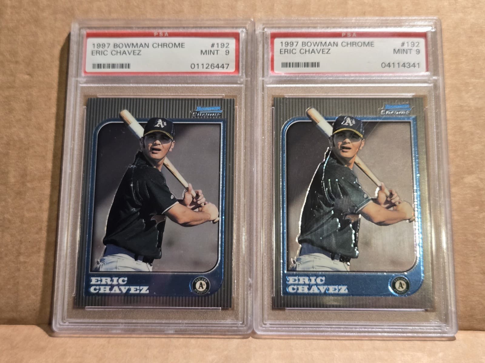 ERIC CHAVEZ (2) A'S 1997 Bowman Chrome 1997 Bowman Chrome