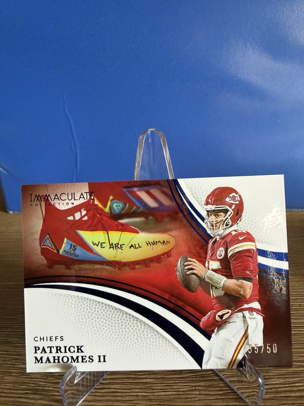 Cleats Patrick Mahomes 2025 Panini Immaculate 2025 Panini Immaculate blue