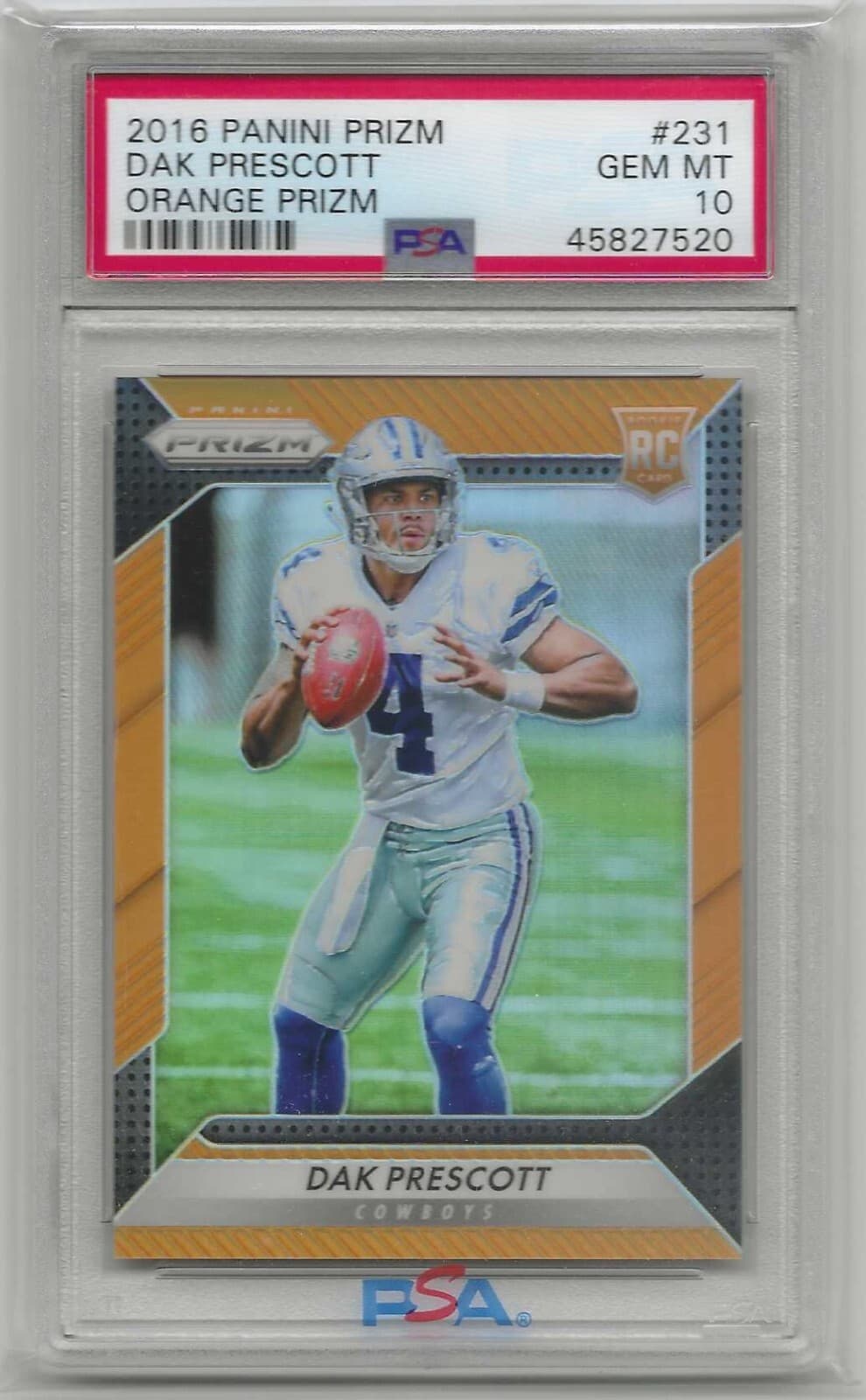 Dak Prescott Orange 2016 Panini Prizm