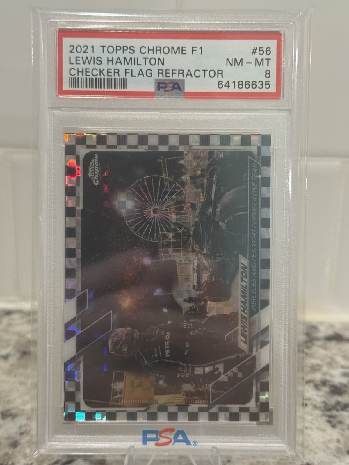 Lewis Hamilton Checker 2021 Topps Chrome 2021 Topps Chrome gold example 2