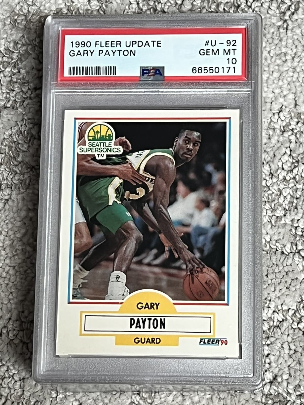 BASKETBALL UPDATE GARY PAYTON 1990 Fleer