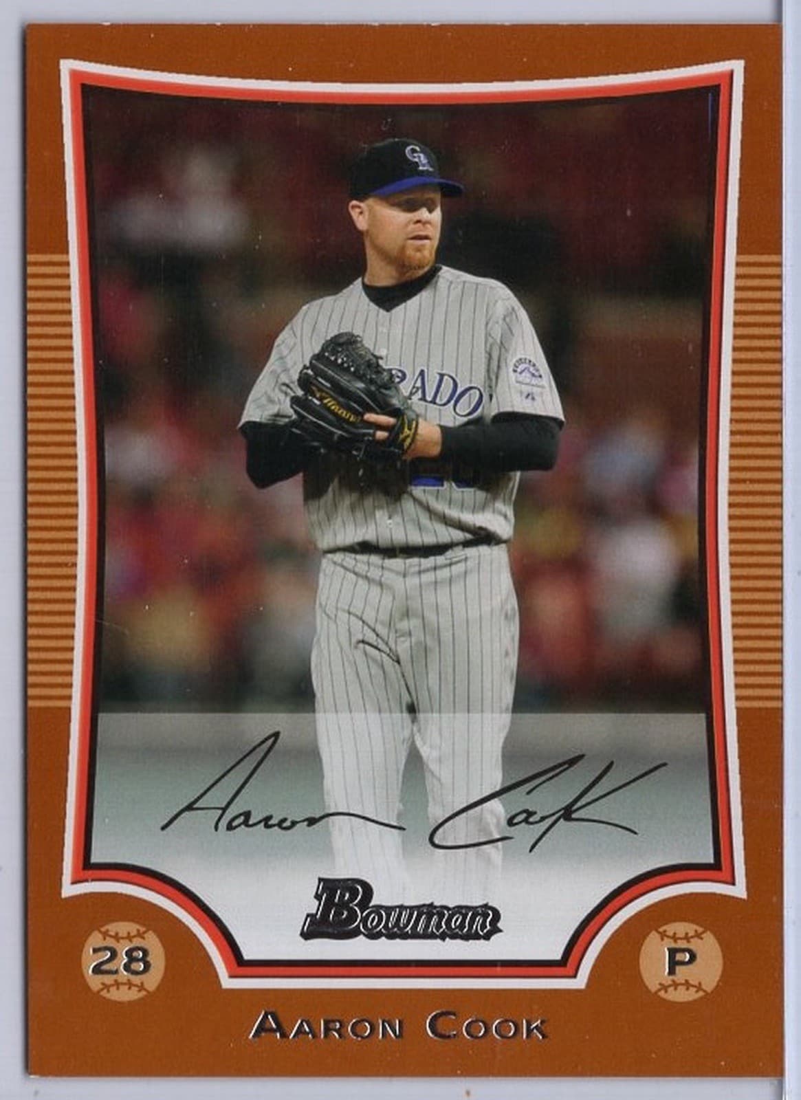 Orange Aaron Cook 2012 Bowman 2012 Bowman orange