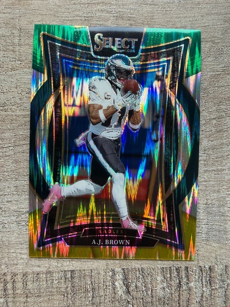 Football A.J. Brown GREEN YELL 2024 Panini Select 2024 Panini Select