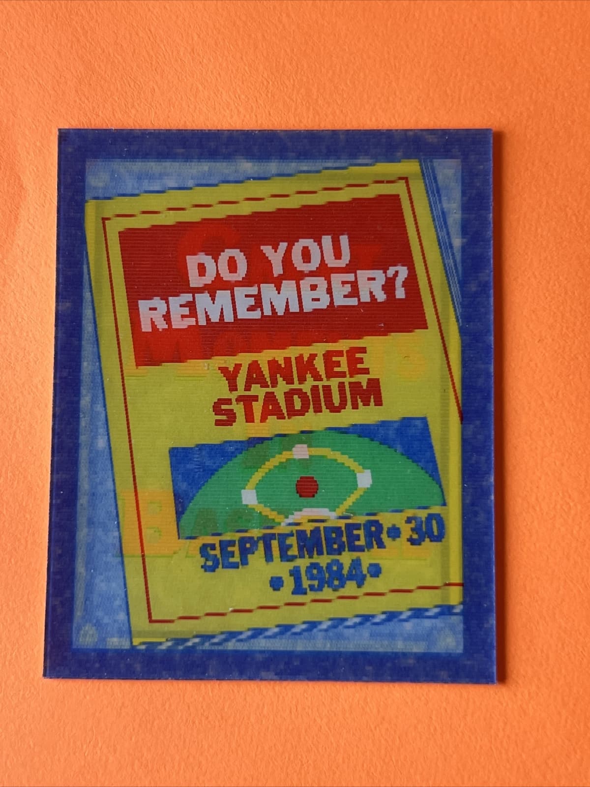 Baseball Yankee Stadium 1988 Score