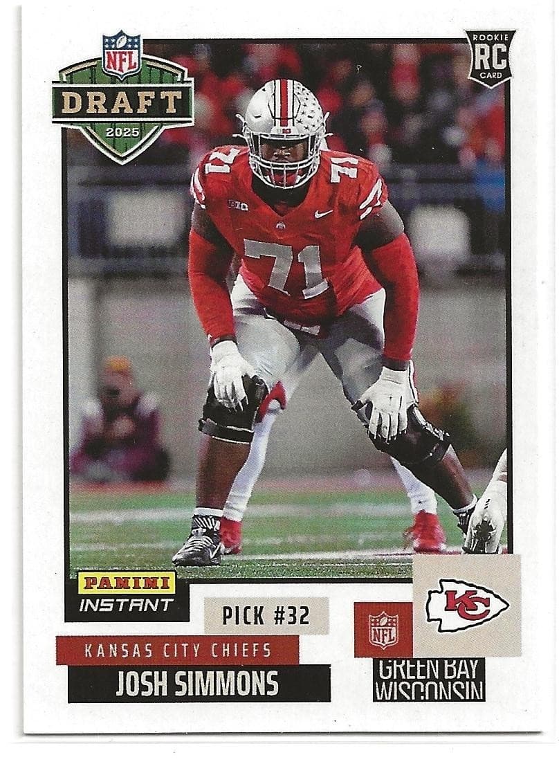 Instant Josh Simmons 2025 Panini 2025 Panini