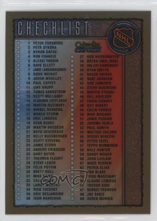 -99 Checklist 6m1 1998 O-Pee-Chee 1998 O-Pee-Chee