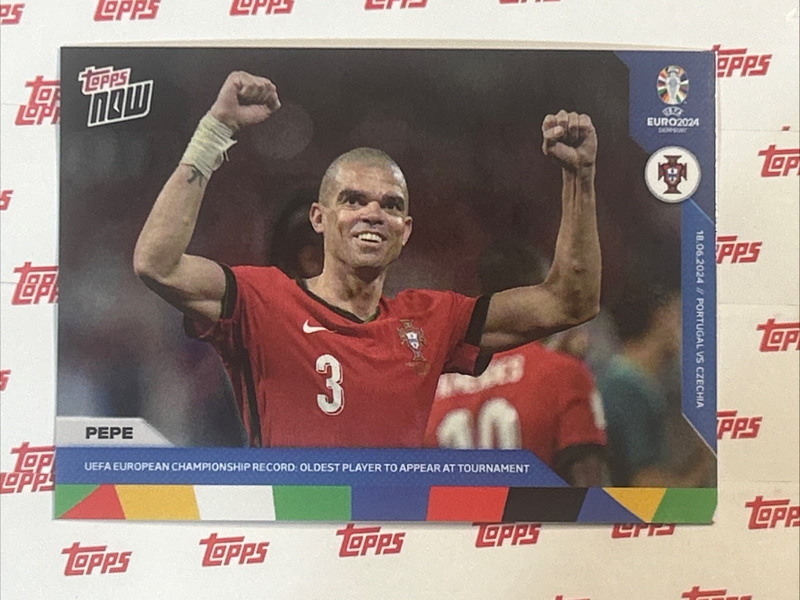 NOW UEFA EURO Pepe ~ Portugal 2024 Topps 2024 Topps