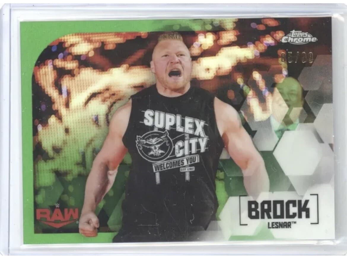 Brock Lesnar Green 2020 Topps Chrome 2020 Topps Chrome green-refractor