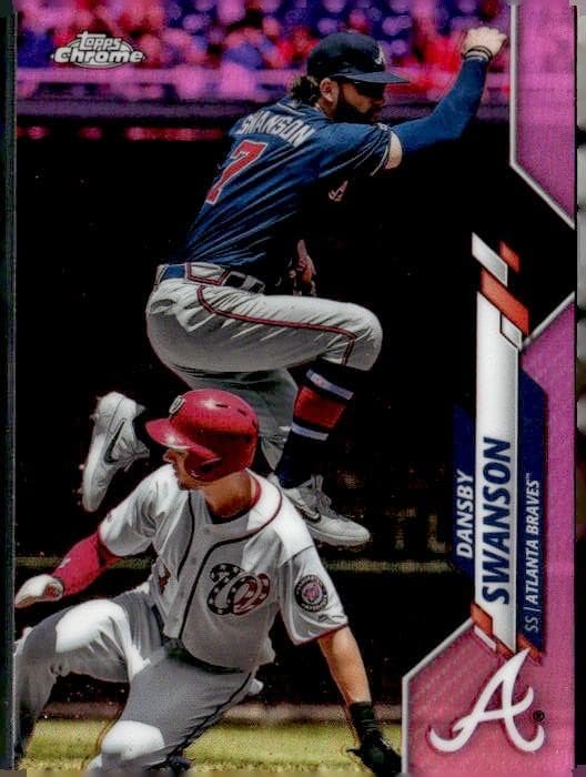 Dansby Swanson Pink 2020 Topps Chrome 2020 Topps Chrome pink-refractor