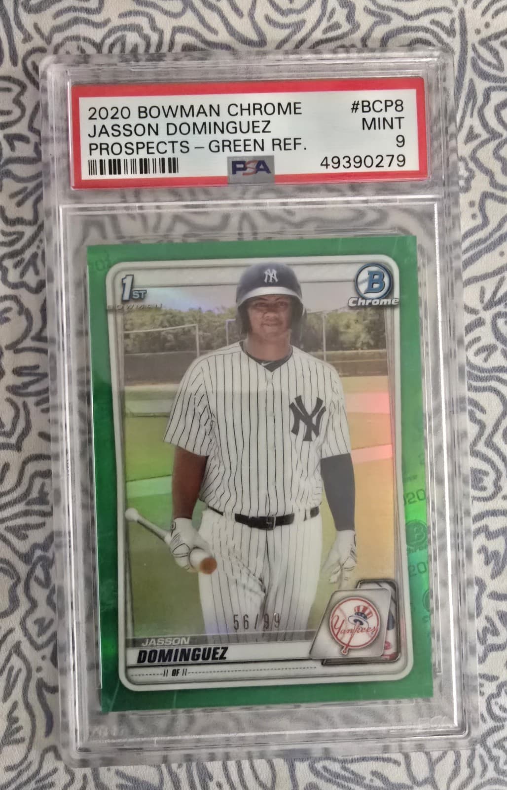 Jasson Dominguez Baseball 2020 Bowman Chrome 2020 Bowman Chrome green-refractor