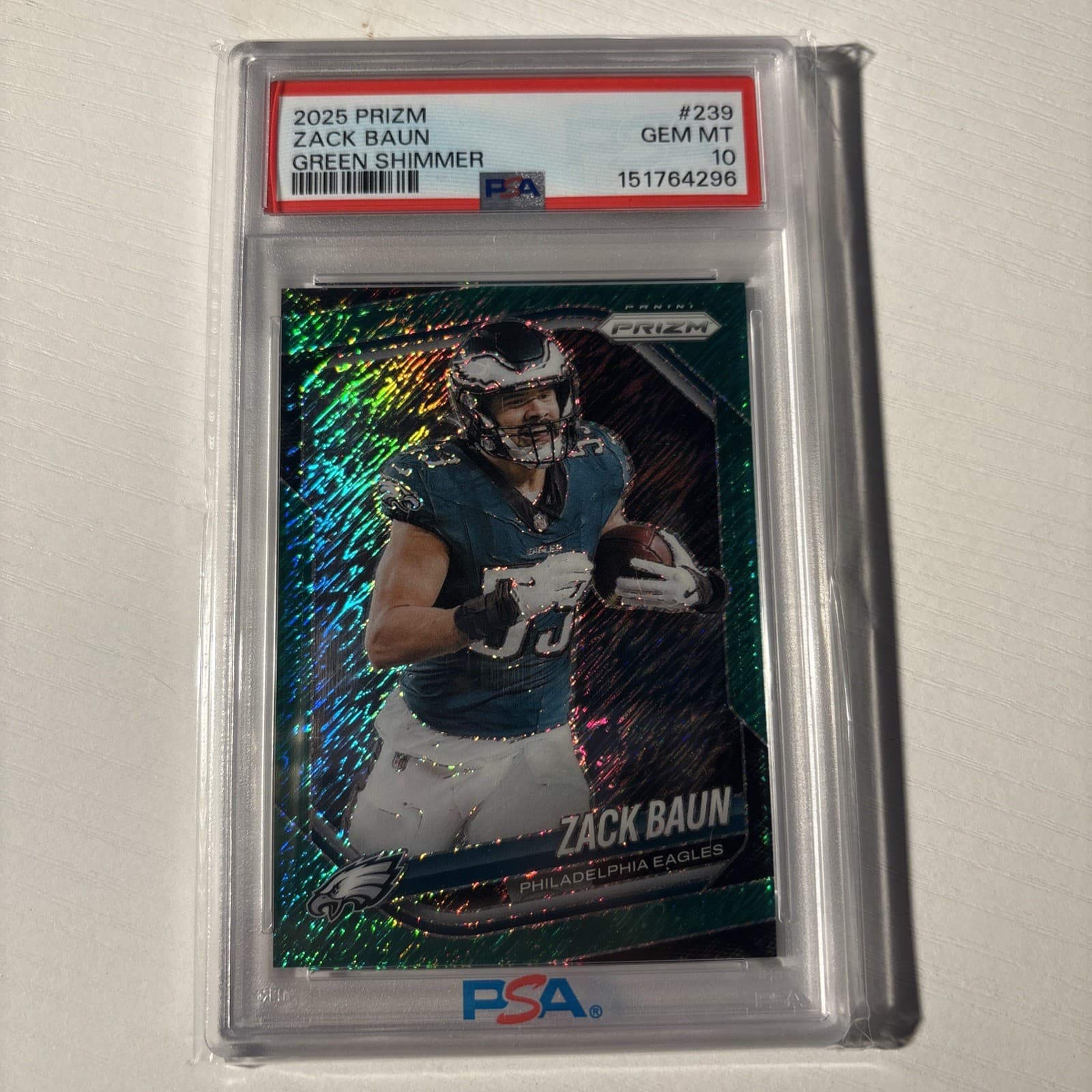 ZACK BAUN GREEN SHIMMER FOTL / 2025 Panini Prizm 2025 Panini Prizm green-shimmer
