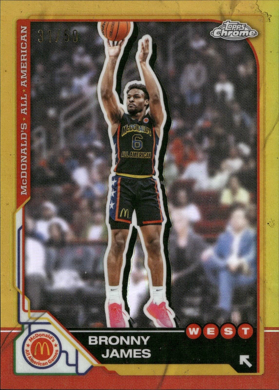 All American Bronny 2025 Topps Chrome 2025 Topps Chrome gold