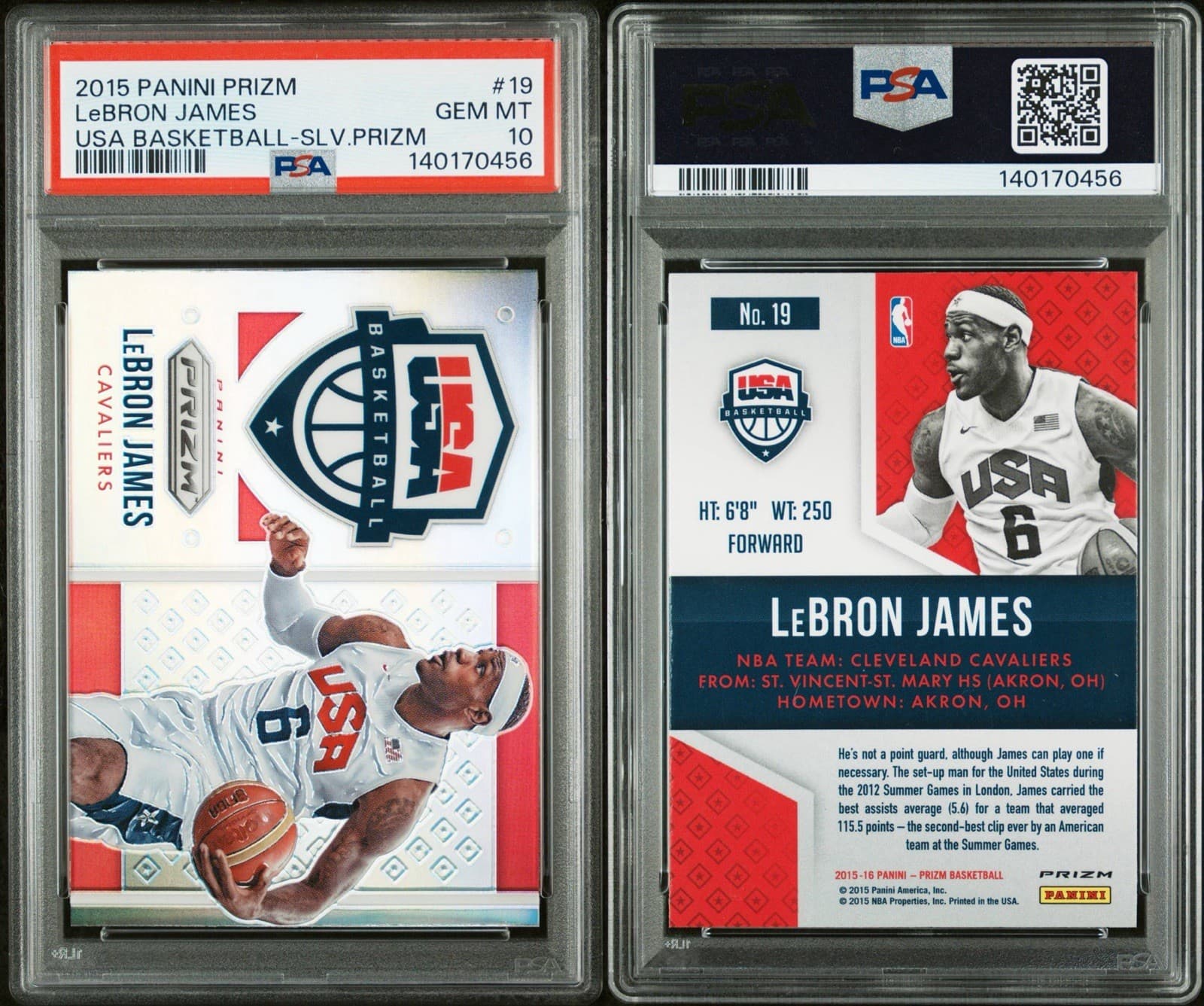 USA BASKETBALL - LeBRON JAMES 2015 Panini Prizm