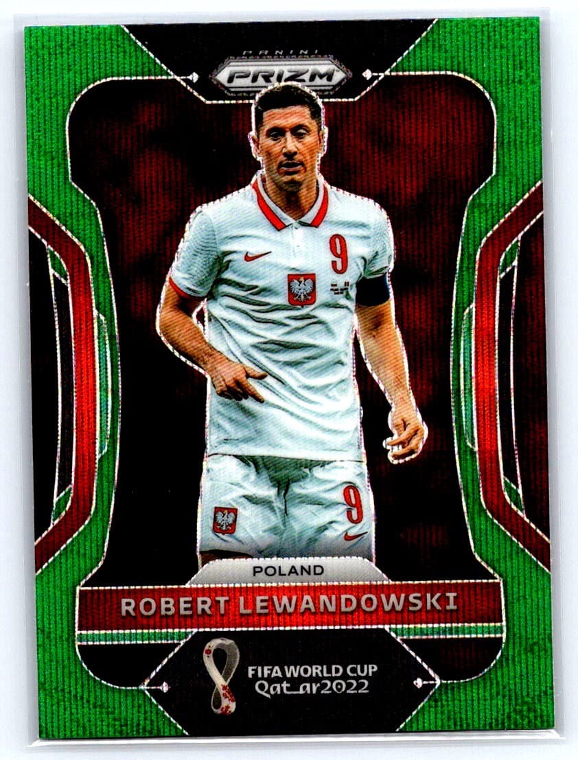 Robert Lewandowski World 2022 Panini Prizm 2022 Panini Prizm green-wave