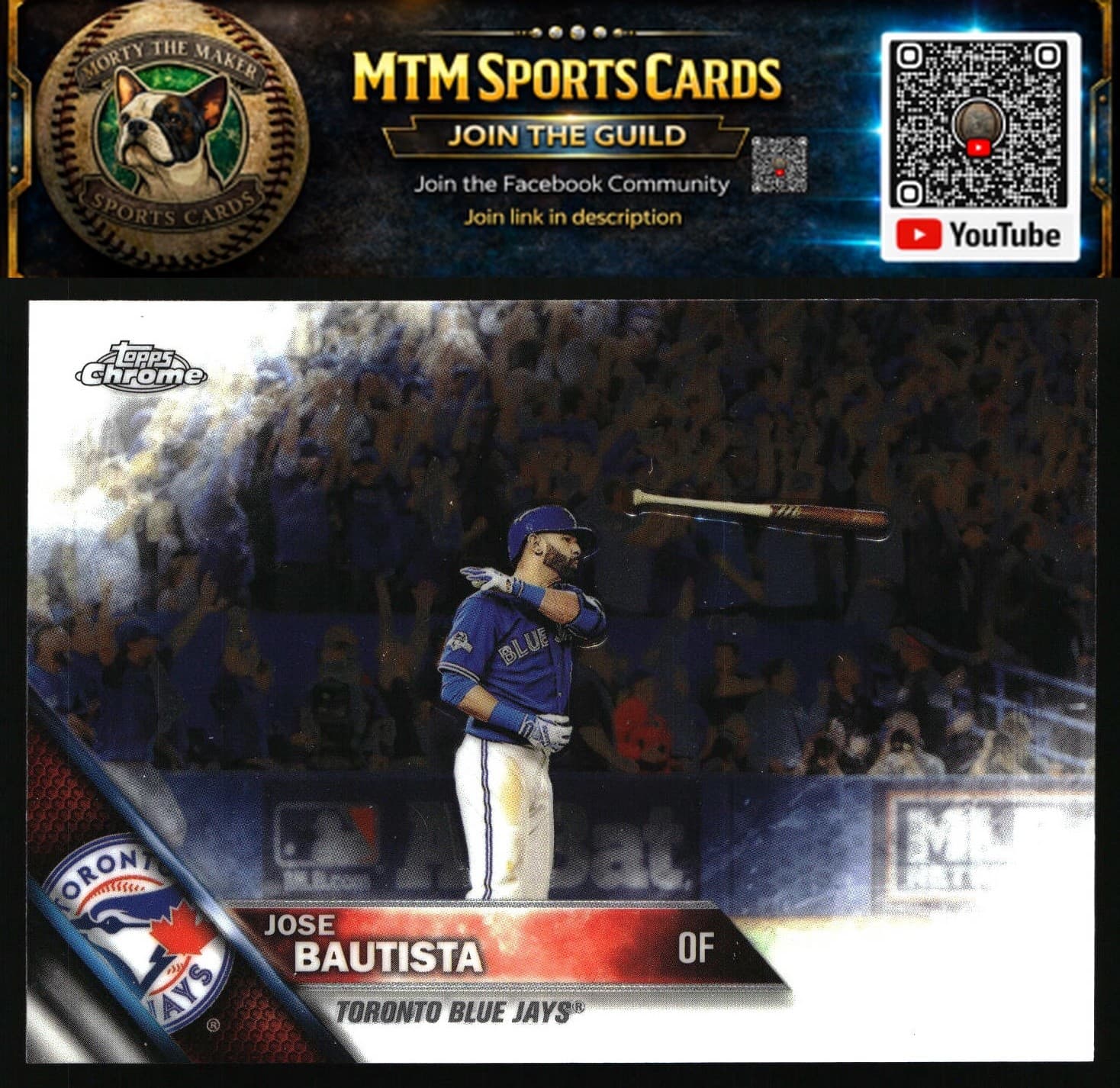Jose Bautista 2016 Topps Chrome 2016 Topps Chrome refractor example 1