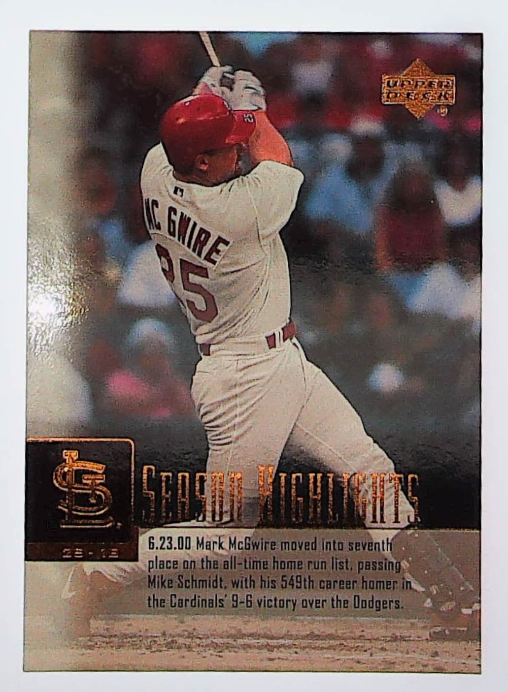 Season Highlights Checklist 2001 Upper Deck 2001 Upper Deck