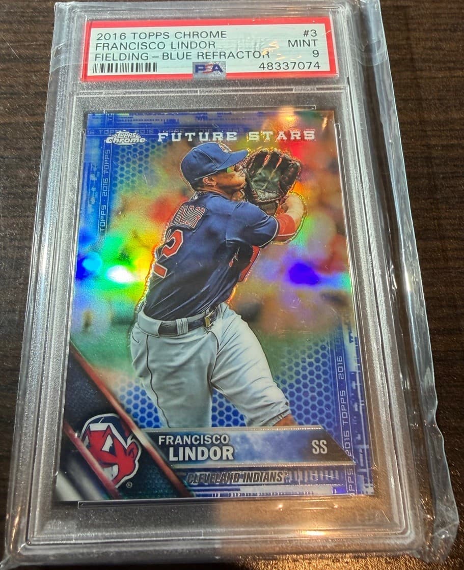 Francisco Lindor Blue 2016 Topps Chrome 2016 Topps Chrome blue-refractor