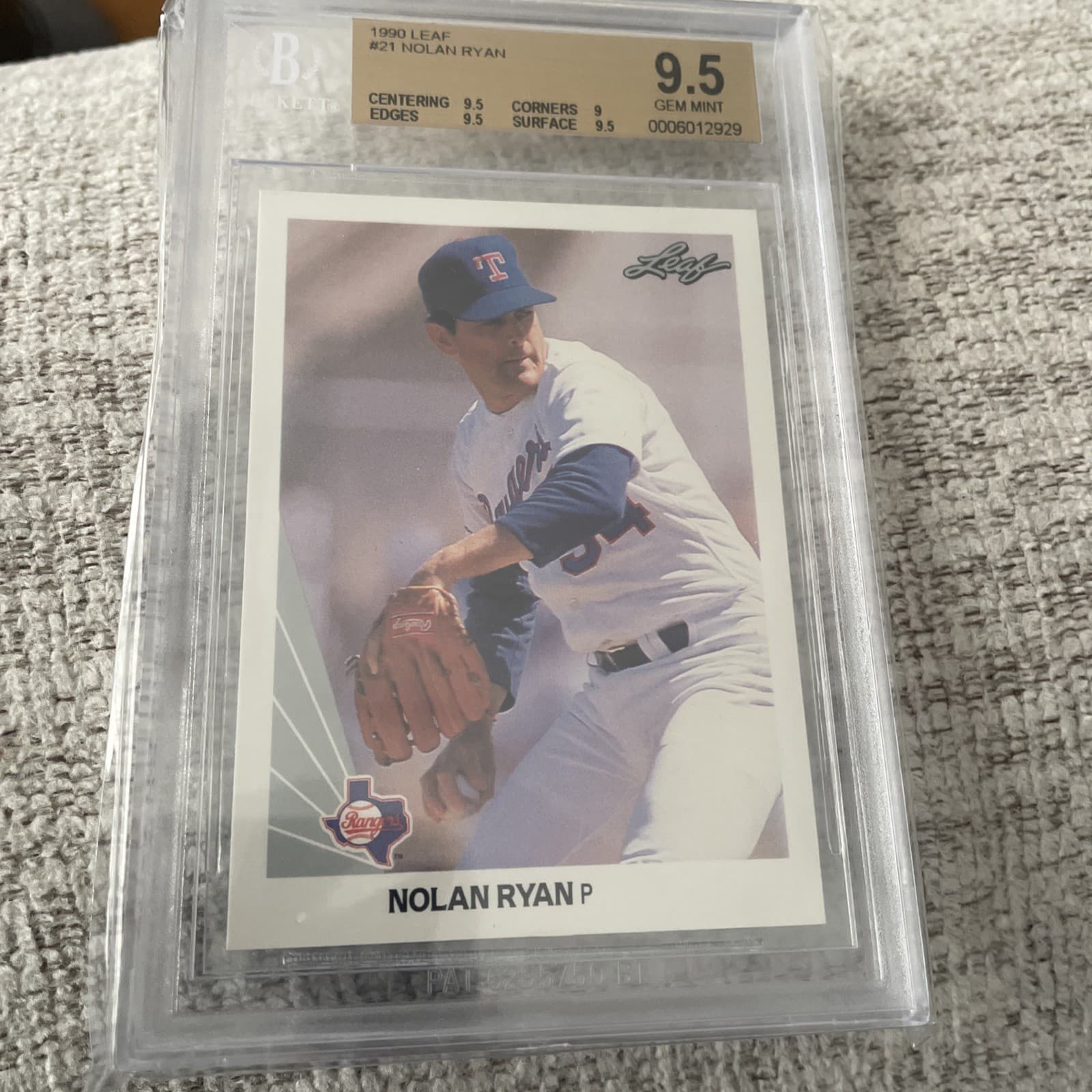 NOLAN RYAN RANGERS HOF 1990 Leaf 1990 Leaf