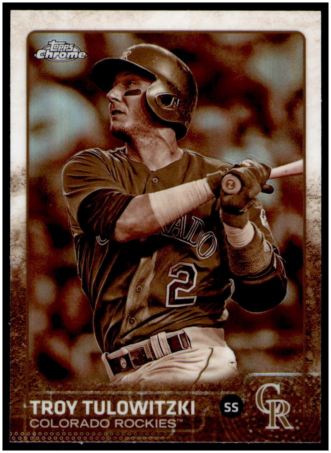 Troy Tulowitzki Sepia 2015 Topps Chrome 2015 Topps Chrome refractor