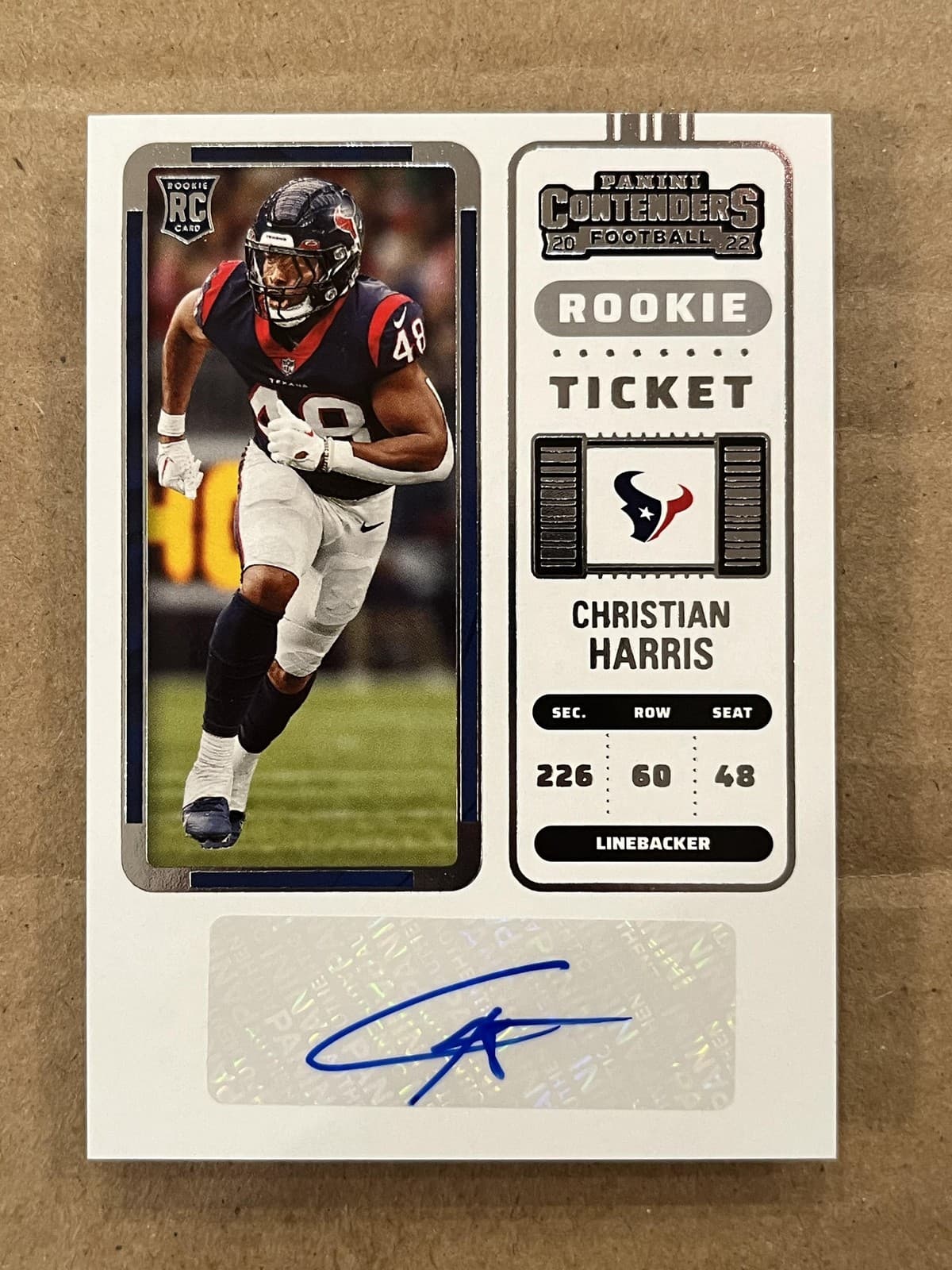 Christian Harris Ticket 2022 Panini Contenders