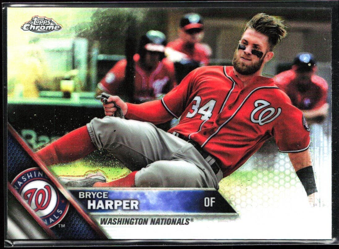 Sliding Bryce Harper 2016 Topps Chrome 2016 Topps Chrome refractor
