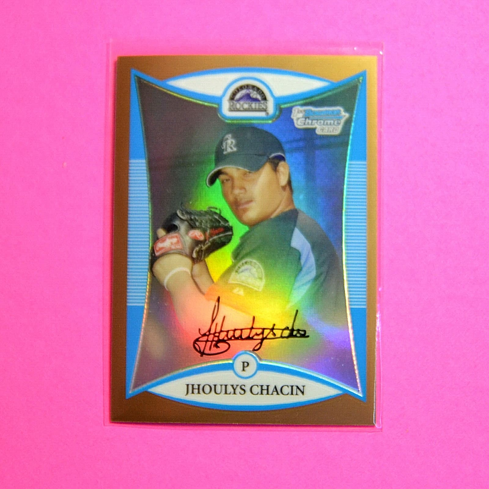Jhoulys Chacin 2008 Bowman Chrome 2008 Bowman Chrome gold-refractor