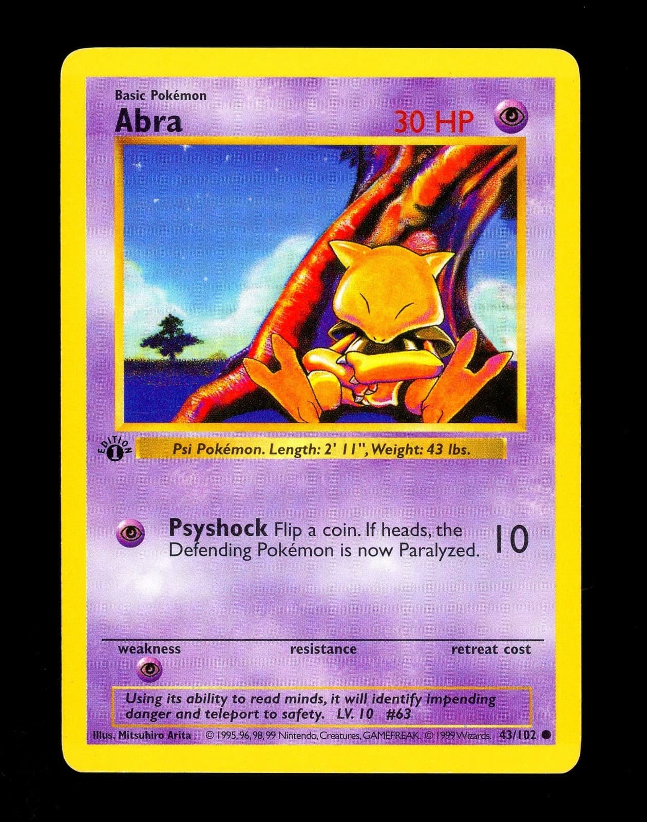 Abra 1999 pokemon_tcg