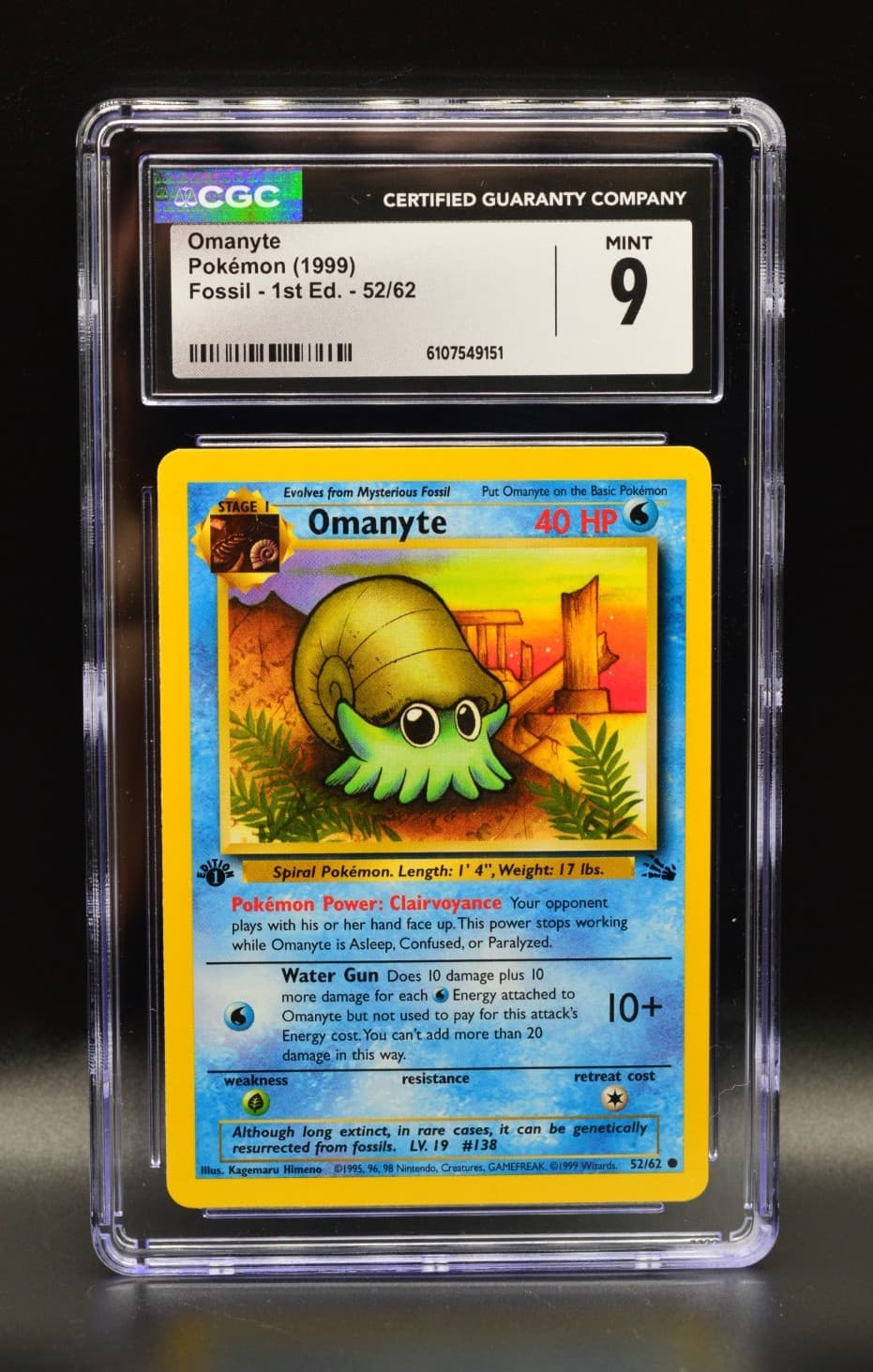 Omanyte trading card