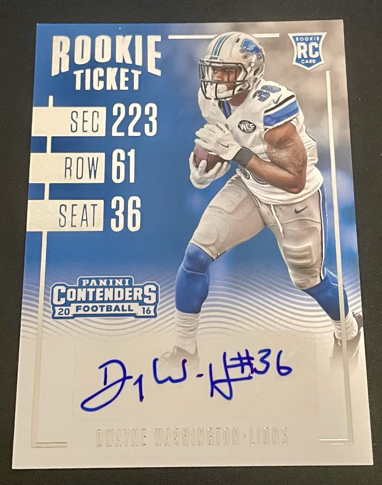 Dwayne Washington trading card