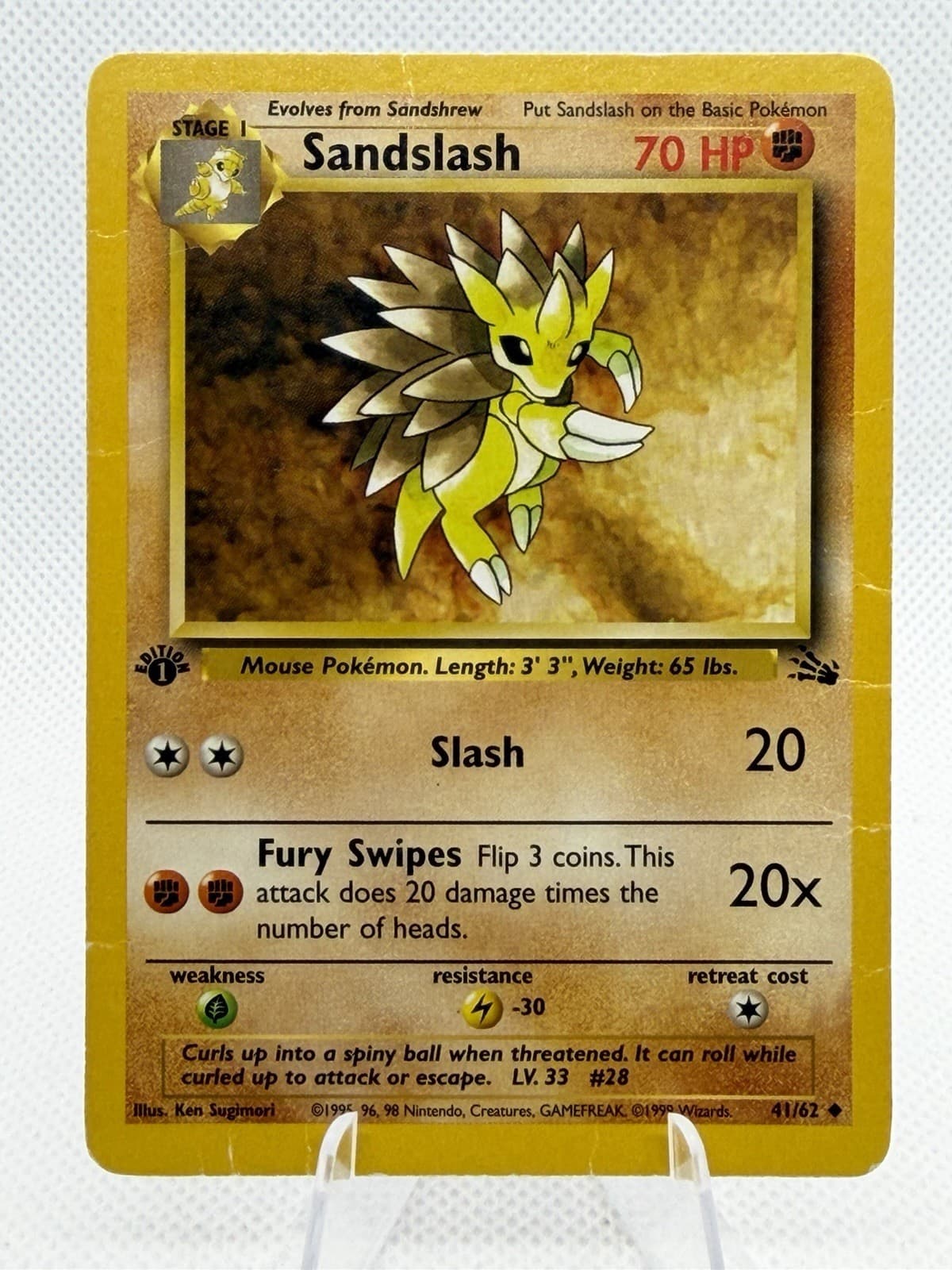 Sandslash 1999 Pokemon Fossil