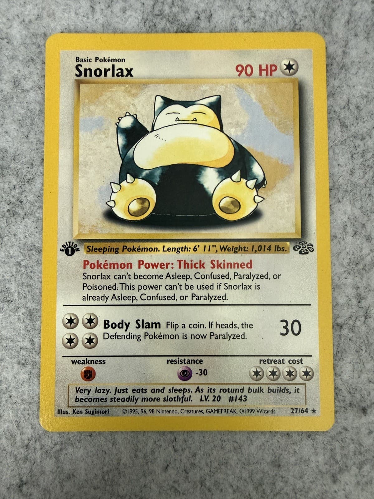 Snorlax 1999 Pokemon Jungle
