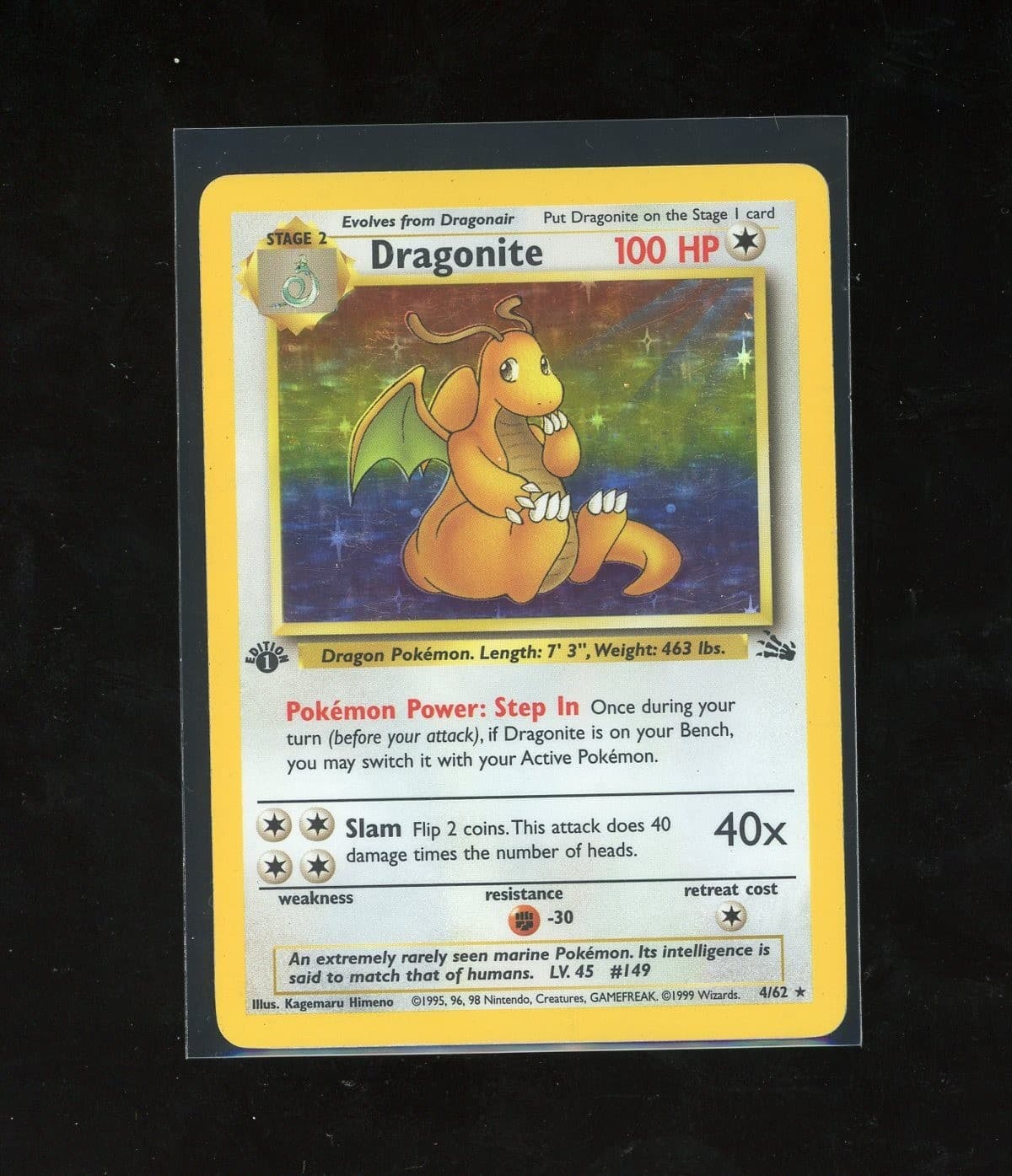 Dragonite 1999 Pokemon Fossil