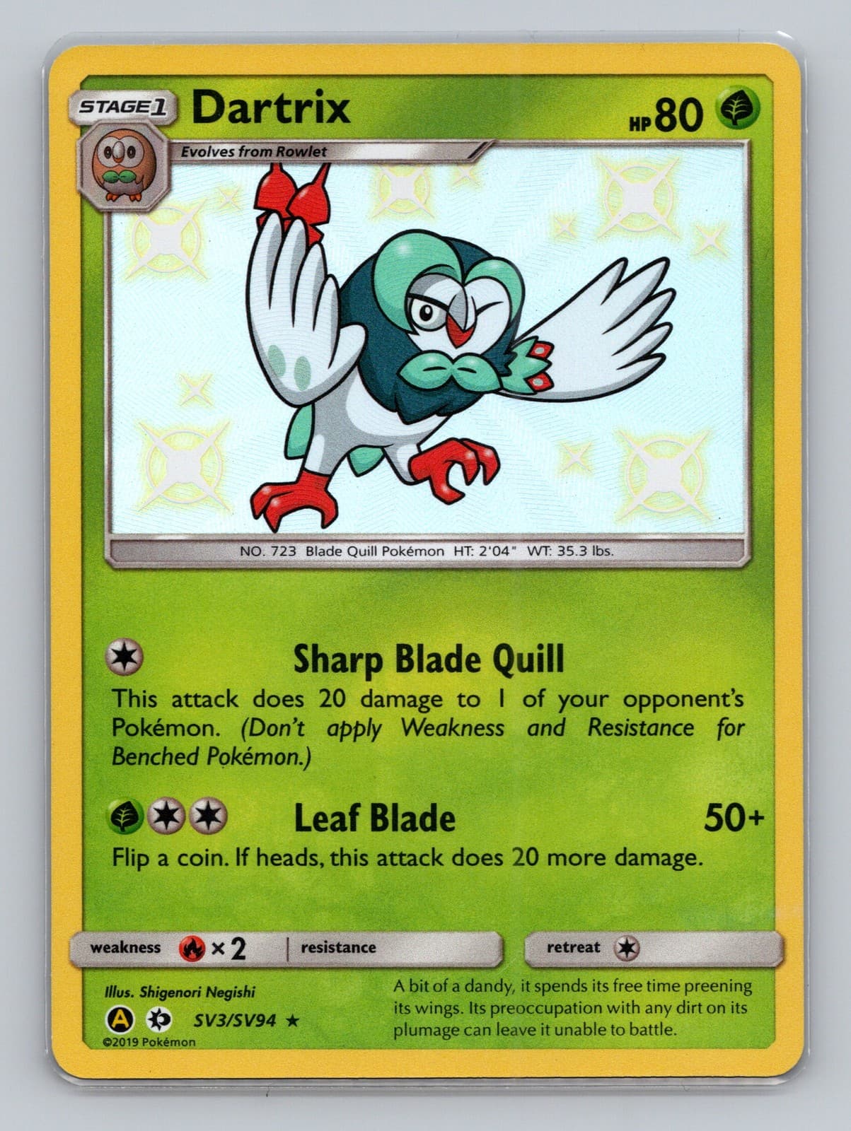 Dartrix 2019 Pokemon Hidden Fates