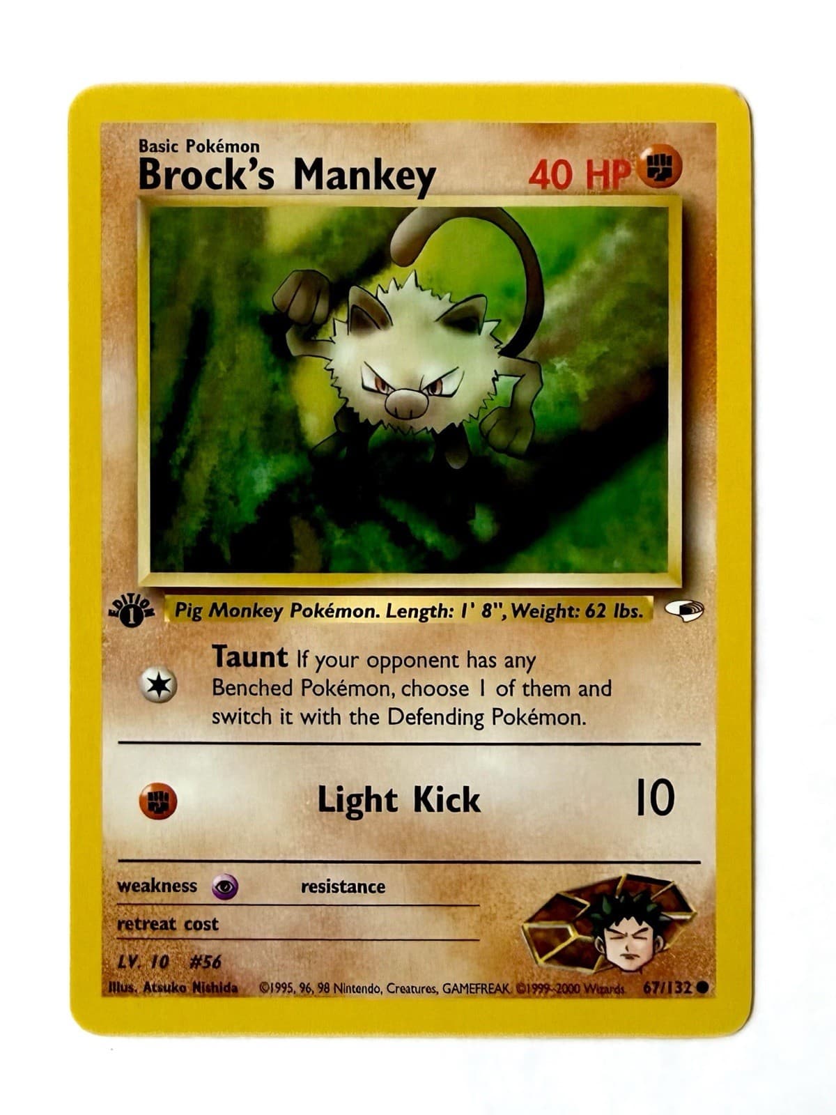 Brock's Mankey trading card